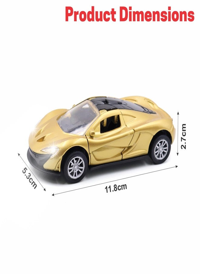 ويمسي سيارة سباق رياضية معدنية مصبوبة من WHIMSY، سيارة معدنية بصوت محرك واقعي، أضواء LED، أبواب قابلة للفتح والإغلاق، سيارة سحب للخلف مصنوعة من سبائك الزنك للأطفال فوق 3 سنوات، معتمدة من BIS (ذهبية). - Image 2